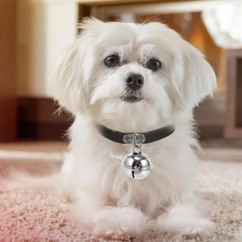 Colliers pour chiens, collier pour animaux de compagnie, Portable avec cloche pour chiens d'extérieur, grand collier ras du cou en PU