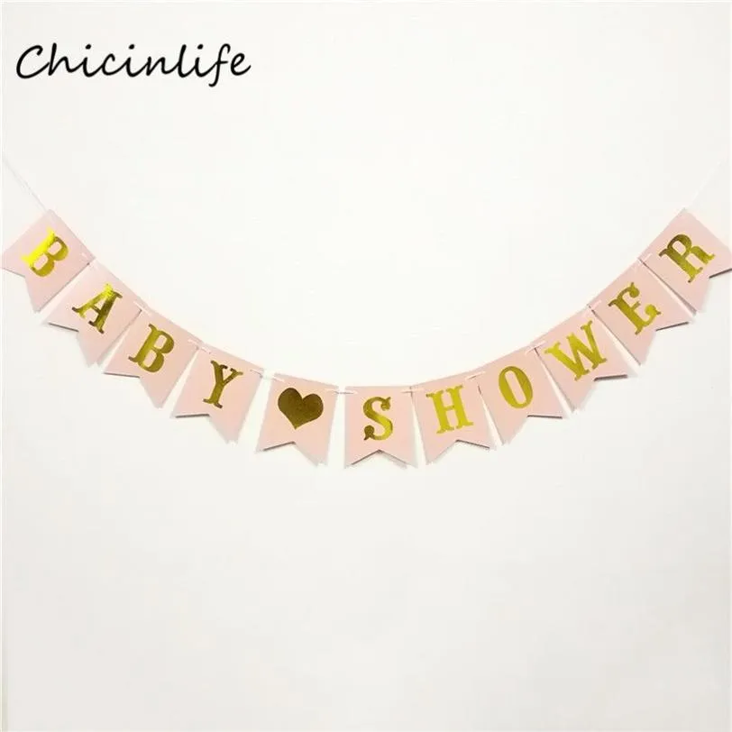 Whole-Chicinlife 1 компл. розовый, голубой, баннер для детского душа, гирлянда для детей, товары для дня рождения, украшения для детского душа, бумага Bann260U