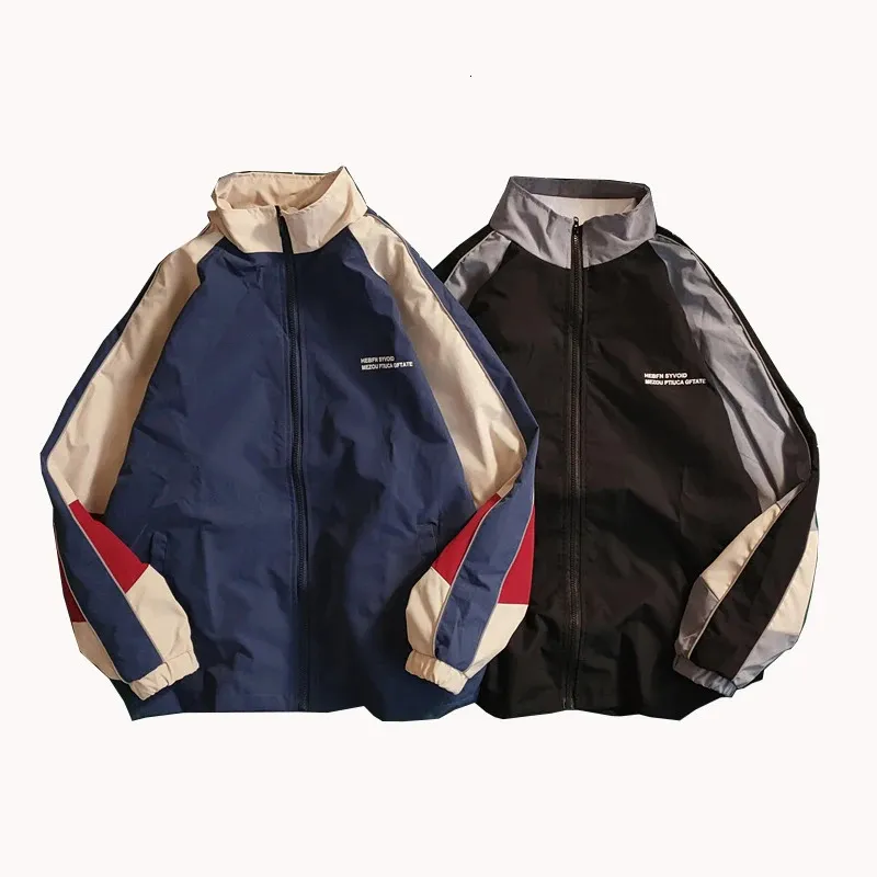 Varsity Jacket Mannen Dunne Bomberjack Jaqueta Masculina Hip Hop Patchwork Jassen Mannen Harajuku Kleurblok Windjack Jassen 240111