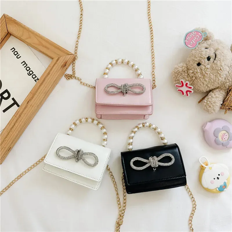 Girl Classic PU Pearl Bag Jewel Coin Purse Handbag Children Wallet Small Bag Kid Bow Money Bag Baby Shoulder Bag Purse 240111 From 8 52 DHgate