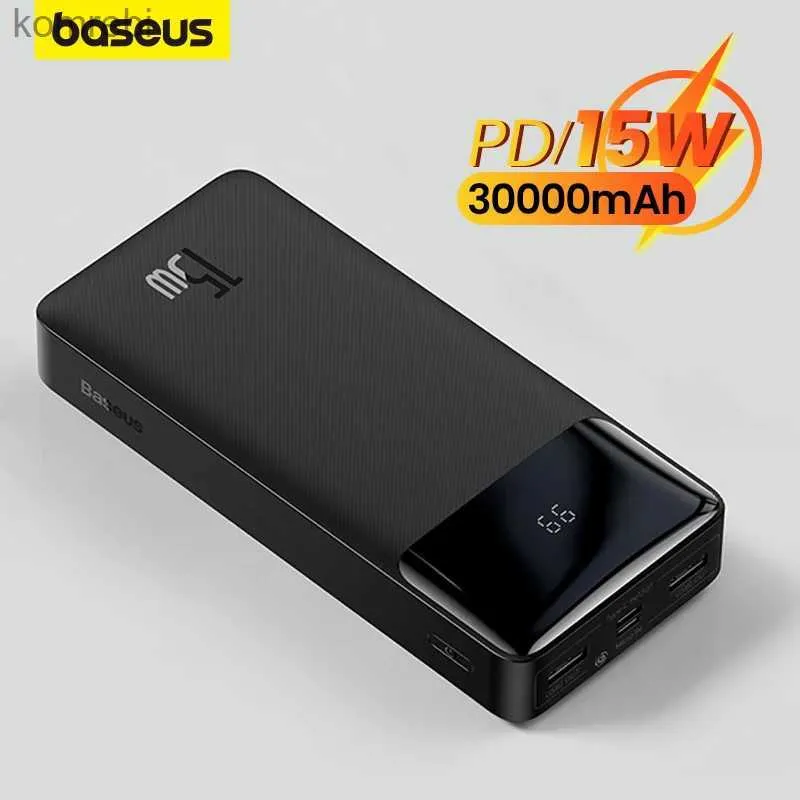 Mobiele telefoon Power Banks Baseus 20000 mAh Power Bank Draagbare oplader 30000 mAh Externe batterij Snellaadpakket Powerbank voor POCO mi PoverBankL240111