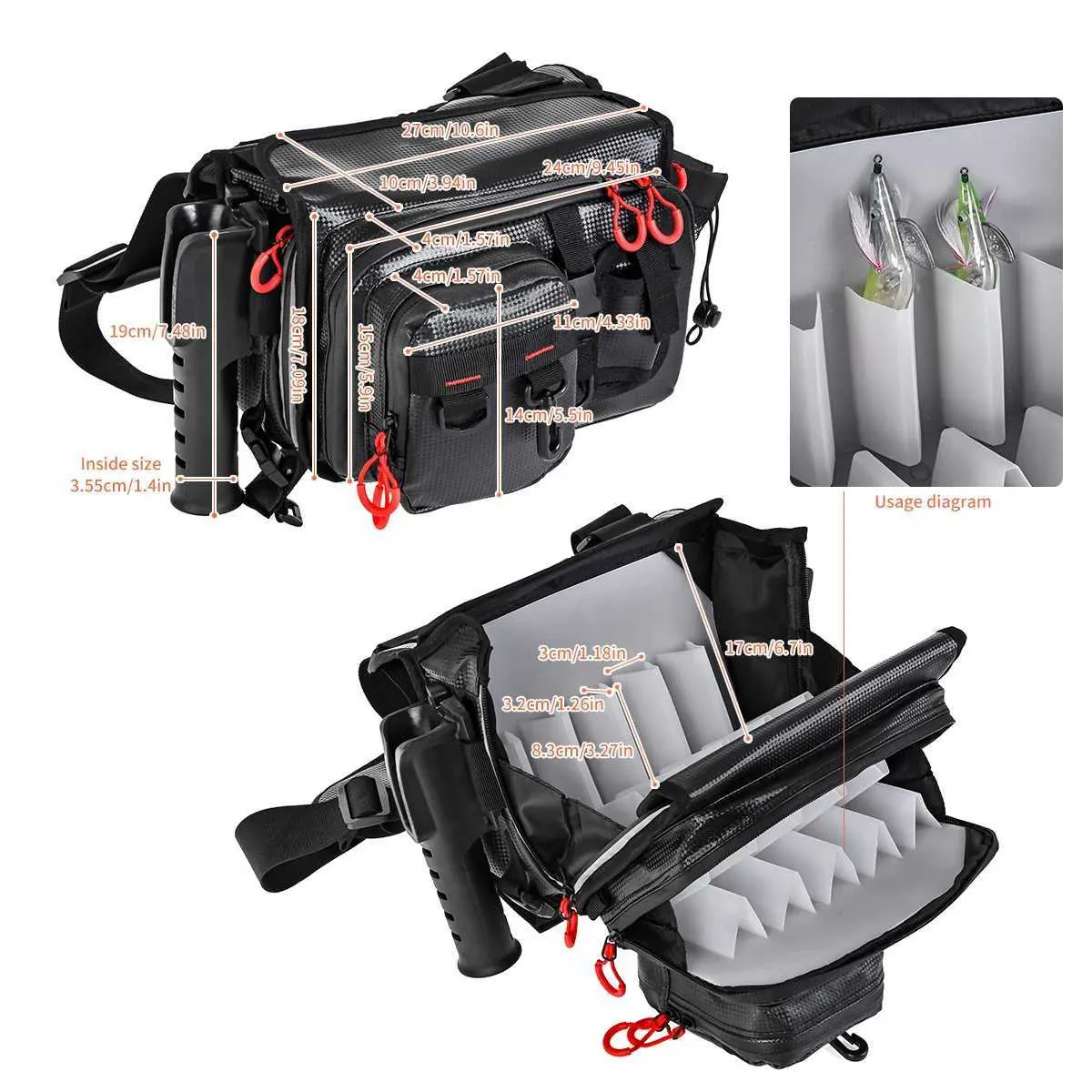 Outdoor Bags Waterproof Fishing Lure Bag Squid Hook Storage Bag With Rod  Holder Outdoor Multi Function Fishing Tackle Bag Lattice Storage Box From  Kaiser01, $28.61