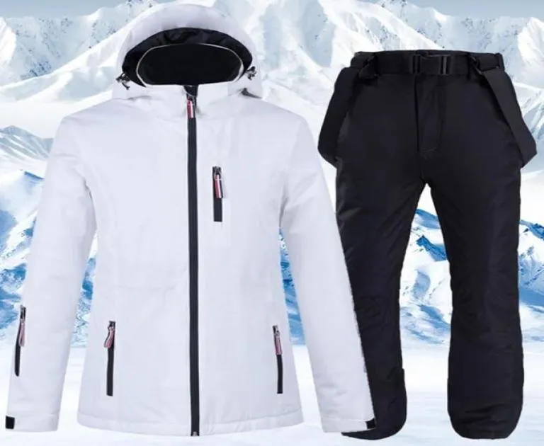 Combinaisons de Ski Combinaison de Ski hommes et femmes coupe-vent imperméable ensemble épaissi chaud Couple snowboard veste pantalon deux pièces pour les femmes18999316