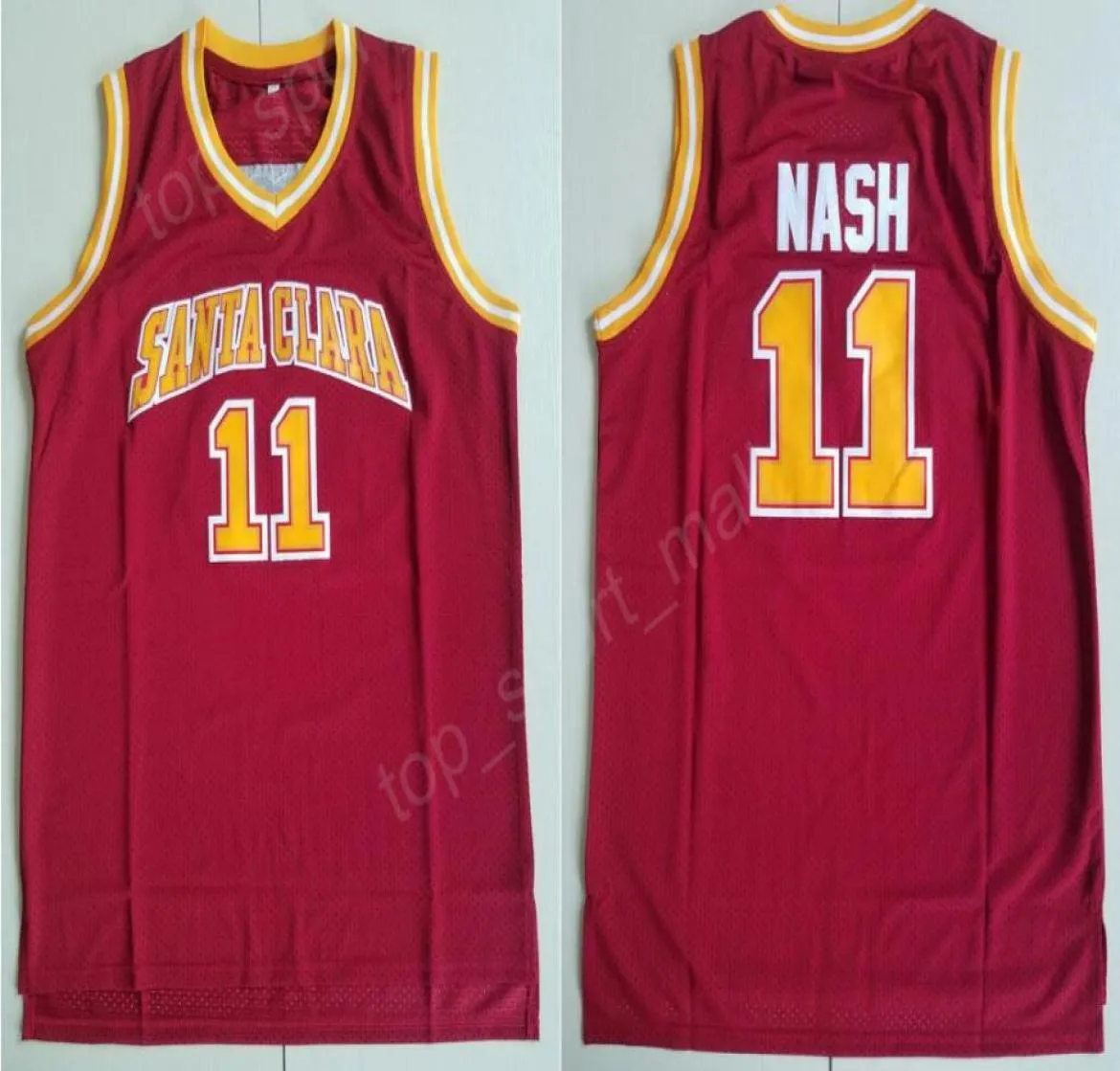 Santa Clara Broncos Steve Nash College Jerseys 13 Men Red Color Team Nash Basketball Jerseys University Sport Unif5779375