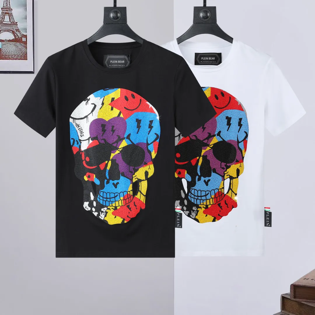 PLEIN BEAR T-SHIRT Hommes Designer T-shirts Marque Vêtements Strass PP Crânes Hommes T-SHIRT COL ROND SS SKULL Hip Hop Tshirt Top Tees 16701