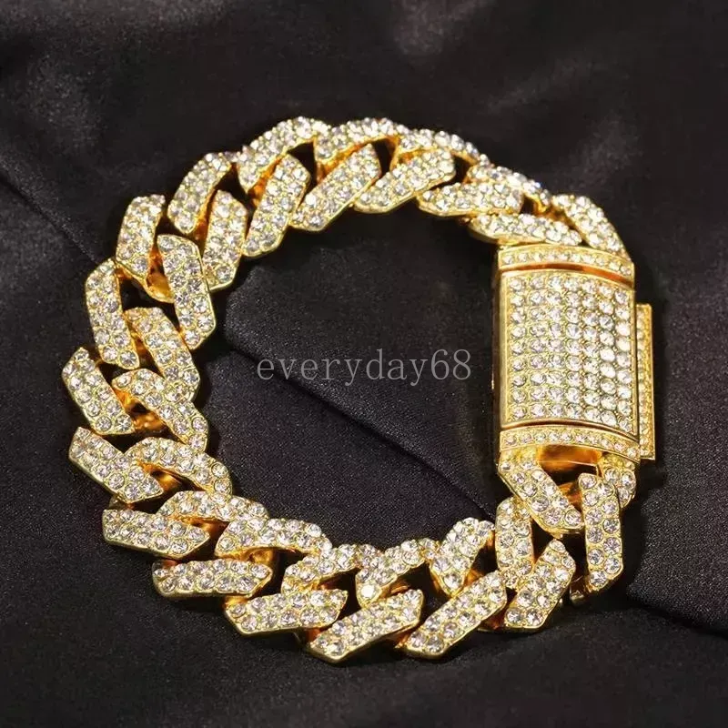 Het försäljning mossanshi kubansk halsband guld silver glänsande diamant hip hop mäns stil tillbehör halsband