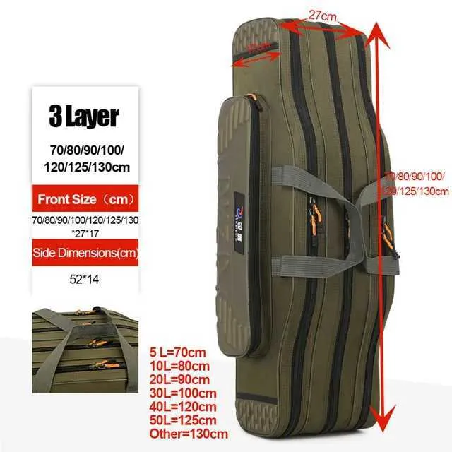 Outdoor Bags 70 130CM Fishing Tackle Bag 2 4 Layer Fishing Rod Carrier  Lightweight Large Capacity Waterproof Multifunctional Fishing Gear Bag From  Kaiser01, $19.4