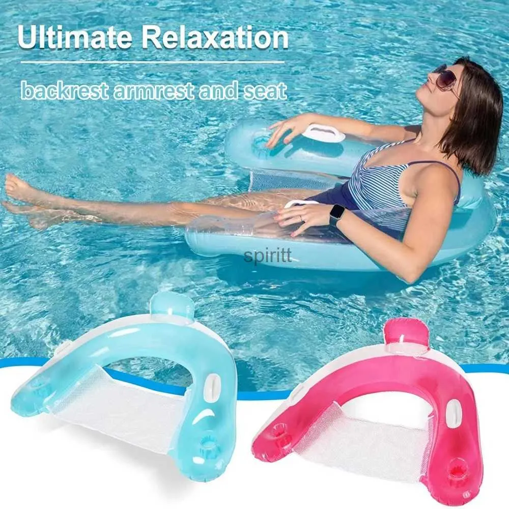 Outras Piscinas SpasHG Rede de Água Reclinável Inflável Colchão de Natação Flutuante Mar Piscina Anel Festa Brinquedo Tubo de Rede Tapete de Piscina Para Natação YQ240111