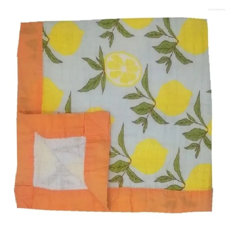 Couvertures Lemon Ins Quatre couches de bambou coton mousseline couverture de bébé pour né Swaddle Wrap Swaddle Literie