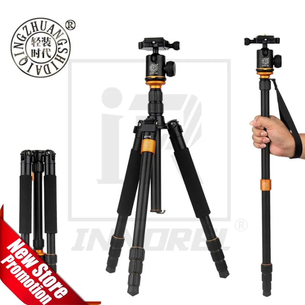 Monopods aluminiumlegering BZSD Q999S Professionell fotografisk bärbar stativkit monopod bollhuvud för resor DSLR -kamera