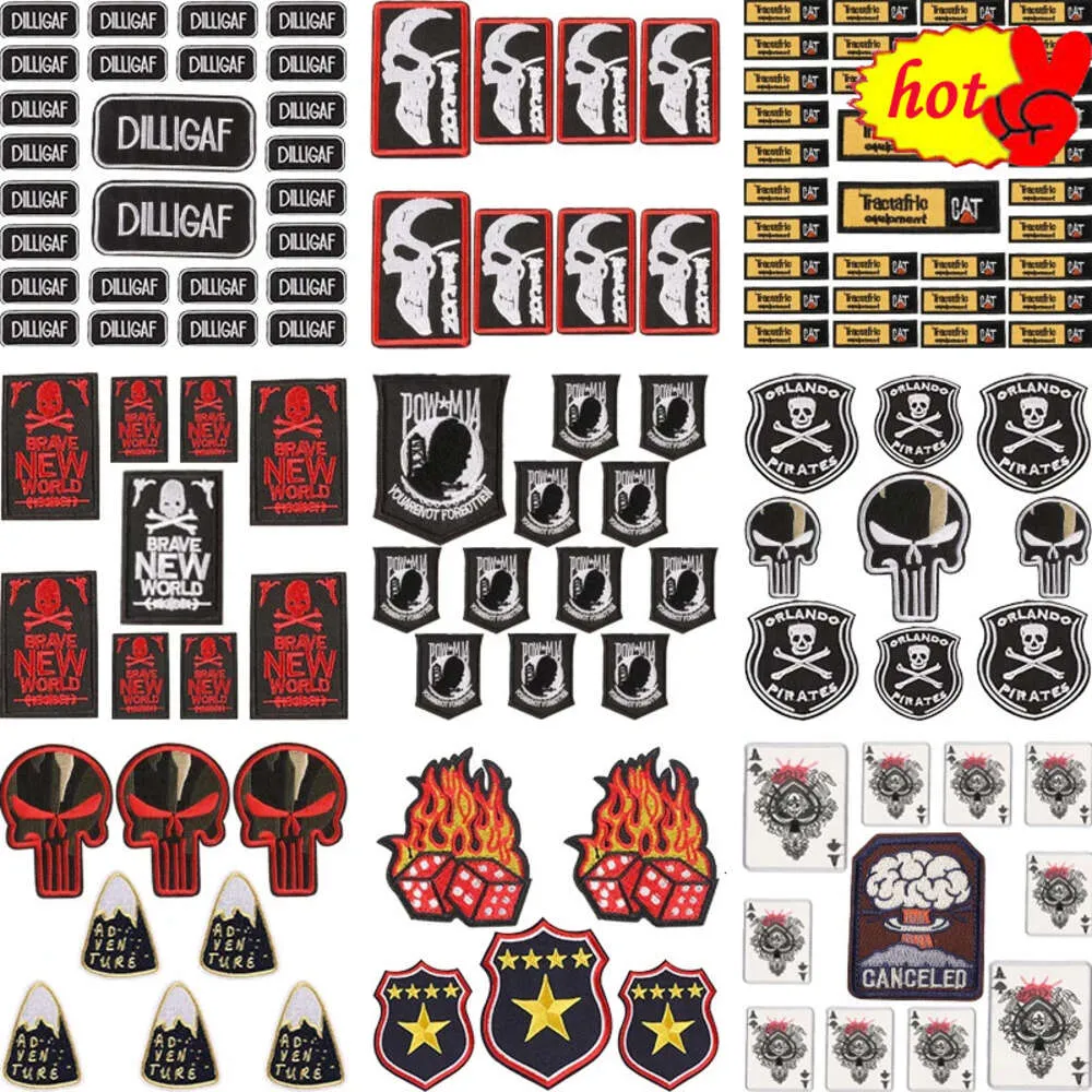 30pcs Patches for Clothing Iron on Embroidered Outdoor Rock Motorcycle Biker Jackets Bulk Wholesale Lot Letters Sew Skull Pack