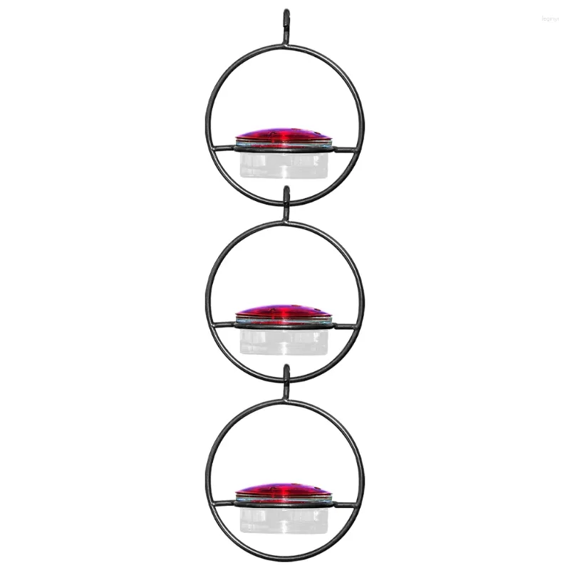 Andere Vogelbenodigdheden 3PCS Ronde Hangende Kolibrievoeder Ant Bee Proof Met Rode Glazen Kom Voor Buiten Tuin Achtertuin Patio Dek