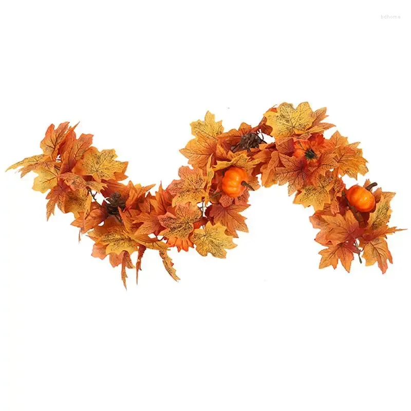 Decoratieve Bloemen Garland Kunstmatige Zonnebloem Pompoen Herfst Hangplant Voor Bruiloft Thanksgiving Halloween Tuin Decor