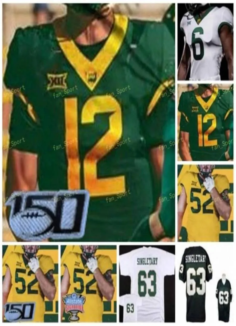 Maglie del college Baylor Bears 5 Jalen Hurd 10 Rebort Griffin III 12 Josh Gordon 63 Mike Singletary Custom Football cuciti 5264998