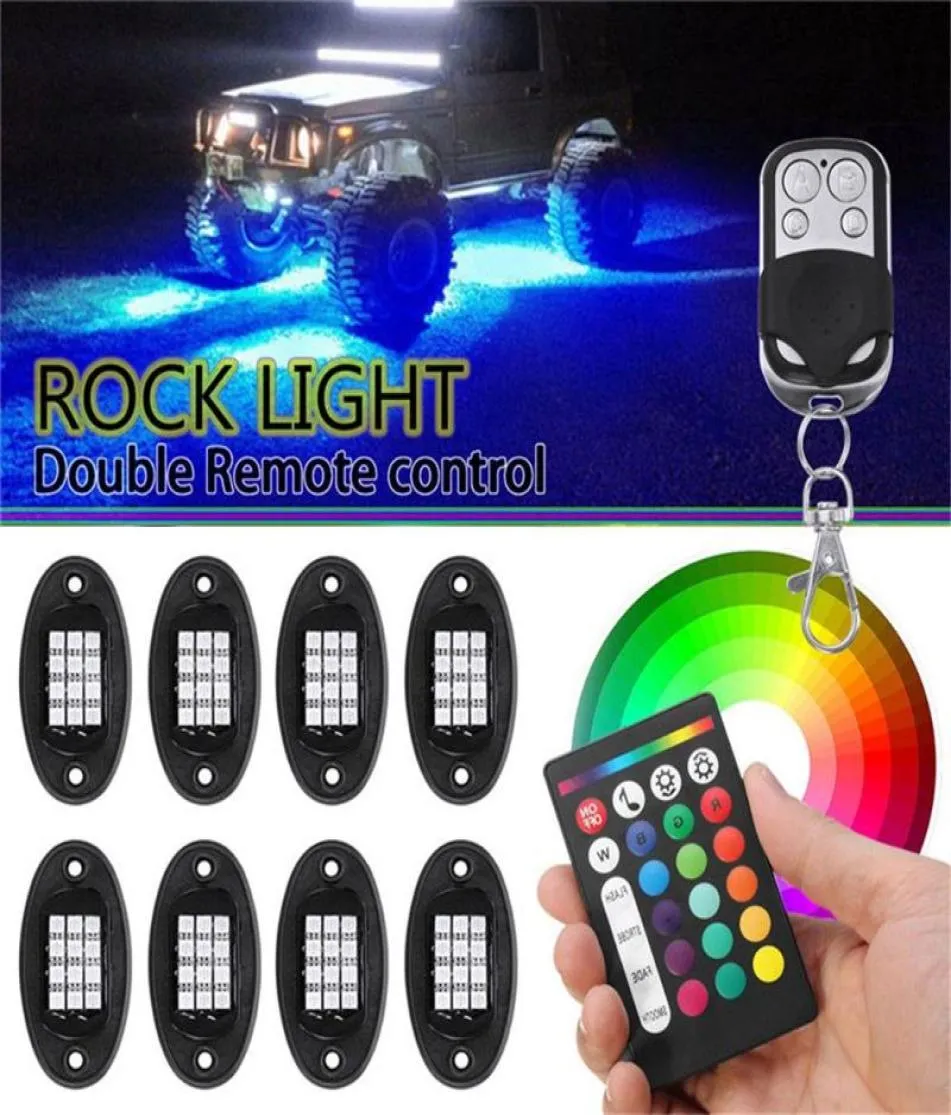 Bluetooth RGB LED Ambient Lamp Rock Light Off Road Lights IP68 Водонепроницаемый Автомобильный Интерьер Декоративный Для Интерьера АвтомобиляExternal2056890