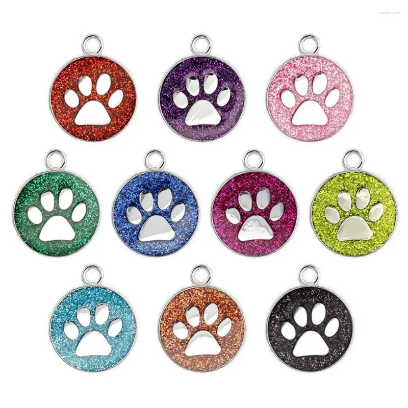 Pendentif Colliers 5 PCs en alliage à base de zinc Pet Memorial Pendentifs de couleur argentée pour la fabrication de bijoux DIY 23x19mm Épaisseur: 2,2 mm