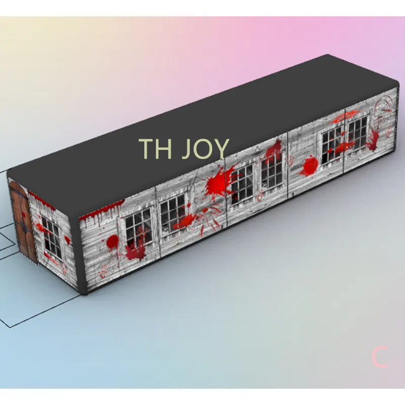 Gratis luftfartyg till dörr utomhusaktiviteter Uppblåsningsbart hemsökt hus labyrint, 11x3x2.3m halloween uppblåsbart labyrintspel med täckning till salu