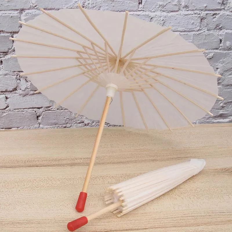 Umbrellas 4 Pcs Blank Oiled Paper Umbrella Wedding Ceremony Decorations Japanese-style Wooden Confetti