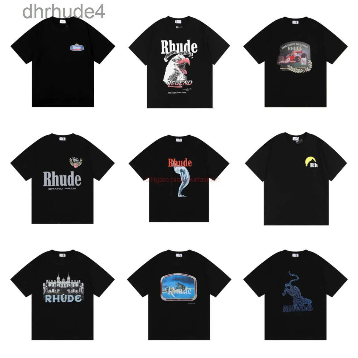 Designer modekläder tees tshirt rhude amerikansk high street sommar casual tecknad leopard djurmönster tryckt kort ärm tee skjortor för män m2u3