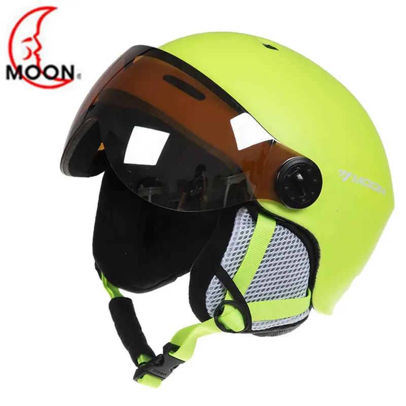 MOON Skihelm met bril Integraal gegoten PCEPS Hoogwaardige ski Buitensporten Snowboard Skateboardhelmen 240111