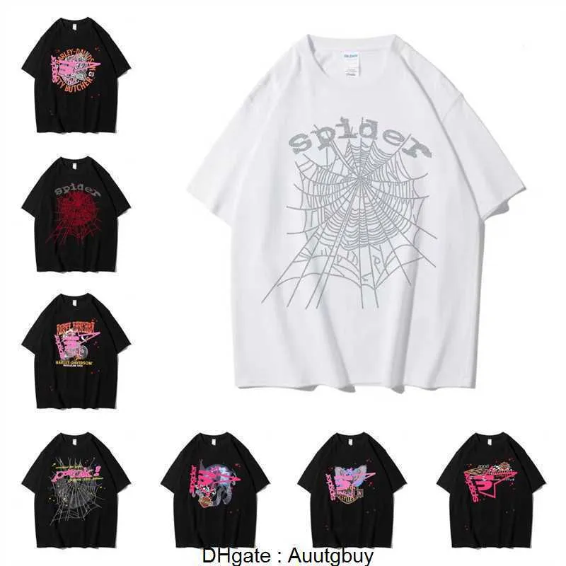 Fashion Sp5der 555555 Men's T-shirt designer Spider young bandit king Tshirt angel series number men women high quality spider Web print pattern Tees 67S5