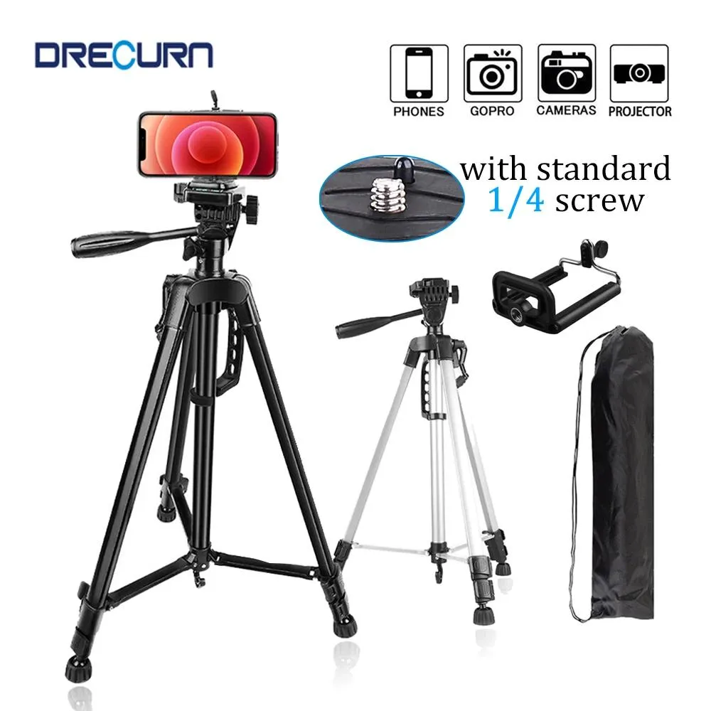 Statyw 140 cm profesjonalny aparat statyw z klipem telefonicznym Universal Lightweight Stand Tripod do GoPro Smartphone YouTube Strzelanie wideo