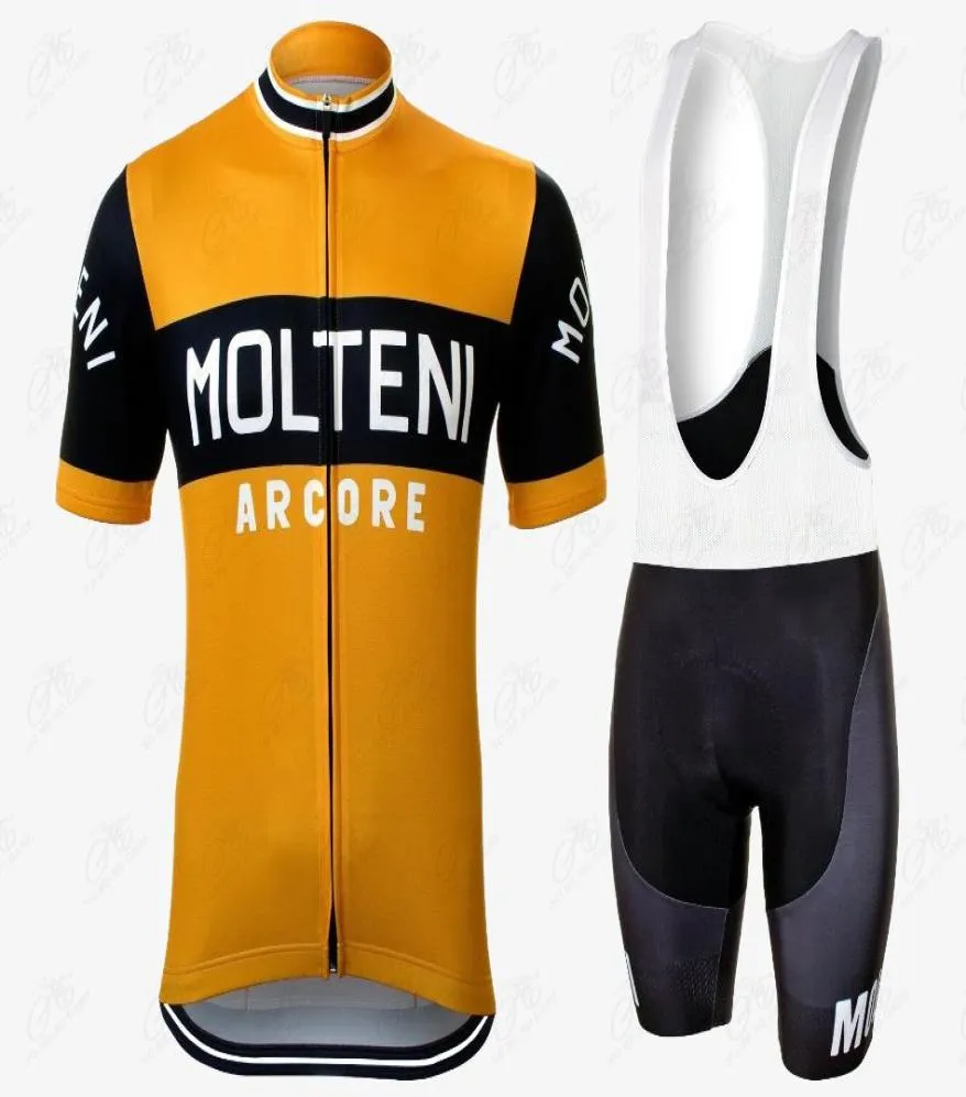 Racing Sets Classic 1976 Retro Cycling Jersey Set Men Summer Bicycle Pro Team Clothes Bike Clothing Breathable Gel Pad Bib Shorts 7325603