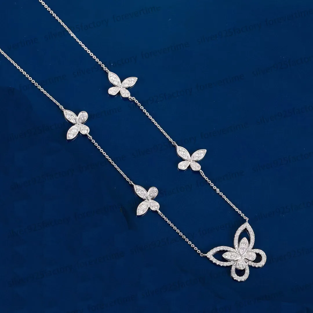 Designer 925 Silver Butterfly Pendant Necklace With From