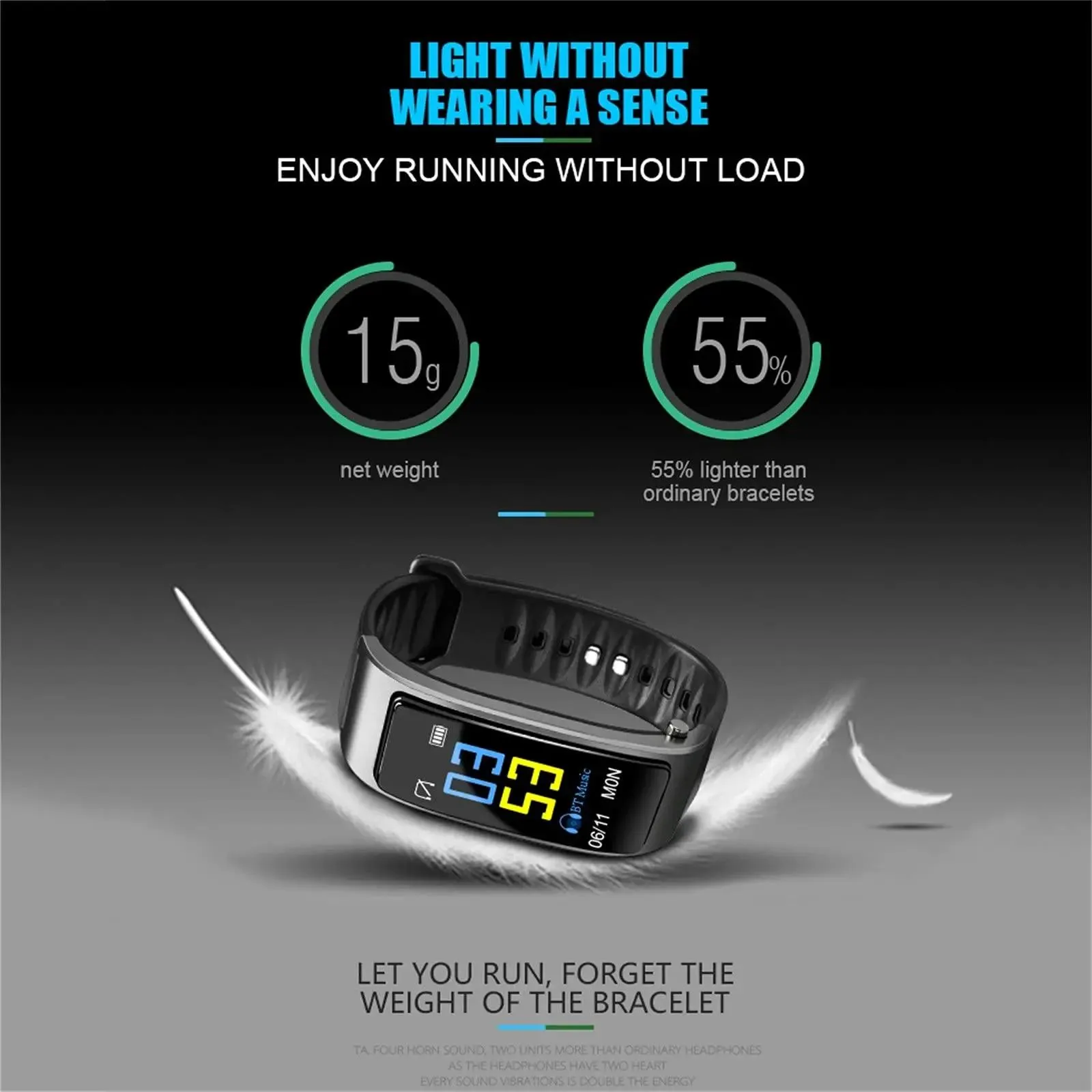Devices Twoinone Smart Bracelet Bluetooth Headset Pedometer Sport Y3Plus Color Screen Smart Wristband Bracelet Watch Bluetooth 4.1