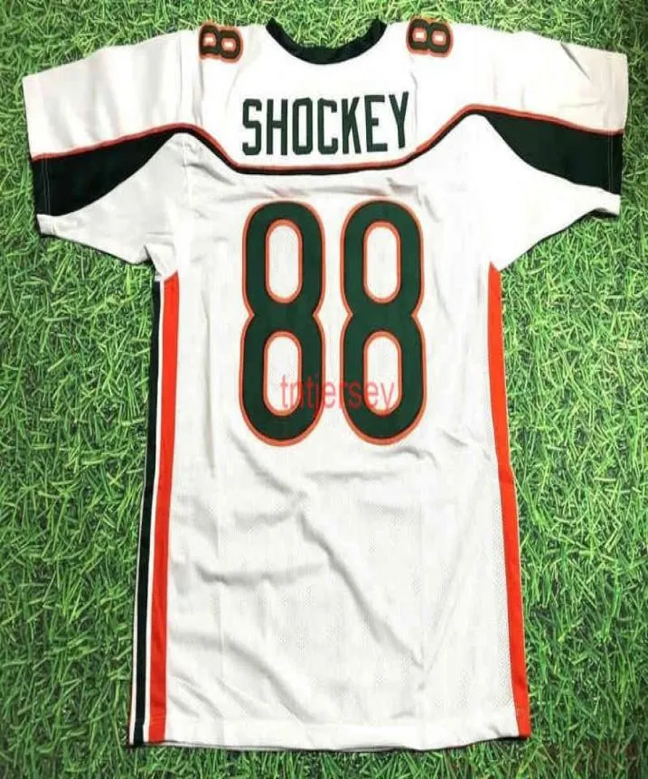 Billiga anpassade Jeremy Shockey Miami Hurricanes White Jersey eller anpassade något namn eller nummer Jersey7523638