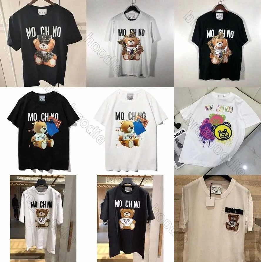 Sunmmer Moschino damskie męskie designer t man koszula tshirts mody litera drukowania krótkiego rękawu tee tee luksurys swobodny ubrania T-shirt tshirt 1KKC