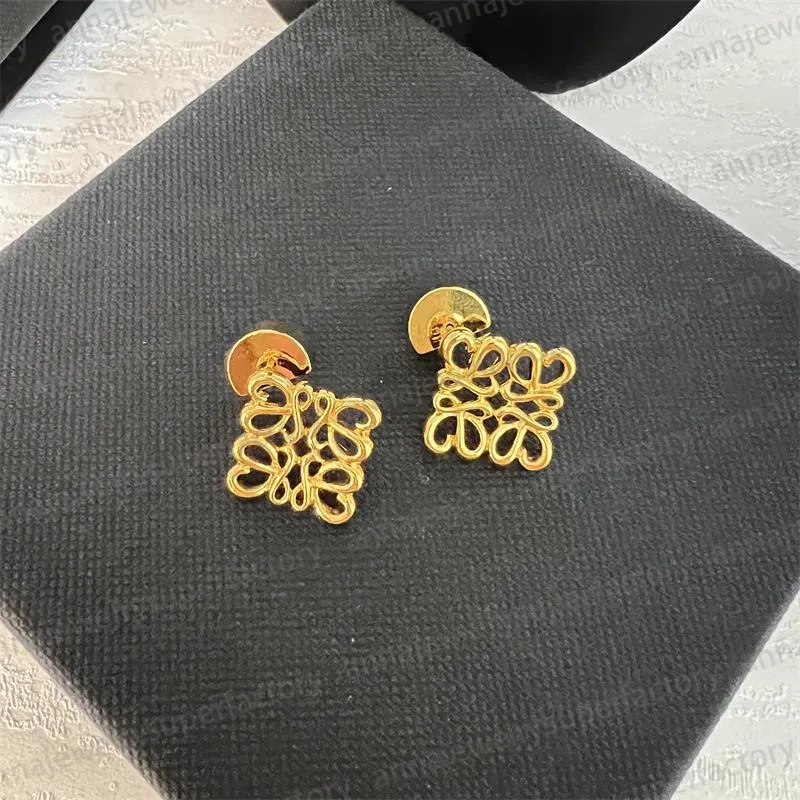 Nova série Loewe personalidade designer geometria orelha Studs brincos colar de argola de ouro espumante com diamantes brincos para mulheres presente de jóias de luxo