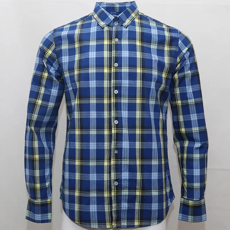 Nuovo di alta qualità maschile in camicia per camicia per il tempo libero aquila italiana manica lunga 100%camicie in cotone in cotone homme coccodrillo abiti da design di lusso di lusso