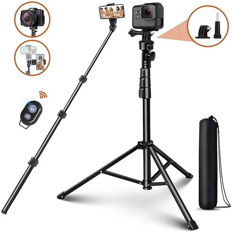 Monopods Universal 62 Inch Selfie Stick Tripod Stand for Cell Phone Monopod Selfie Stick with Bluetooth Remote Control for Action Camera