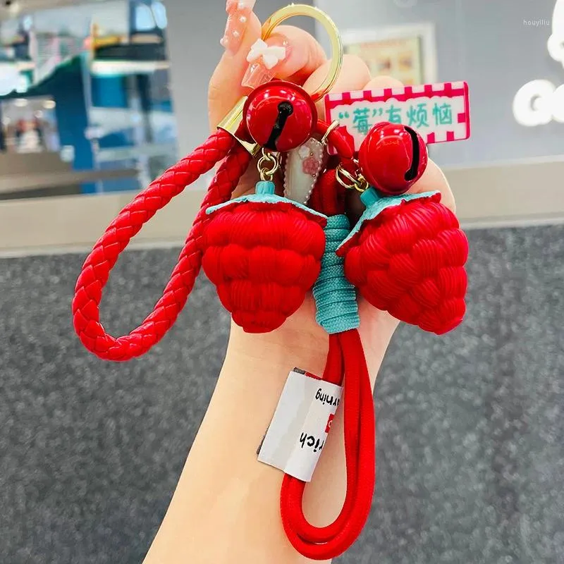 Portachiavi Fragola Piccole cose Ciondolo di frutta Ti amo Berry One Day Personalità Cosa carina Borsa in resina Accessori Portachiavi Regalo