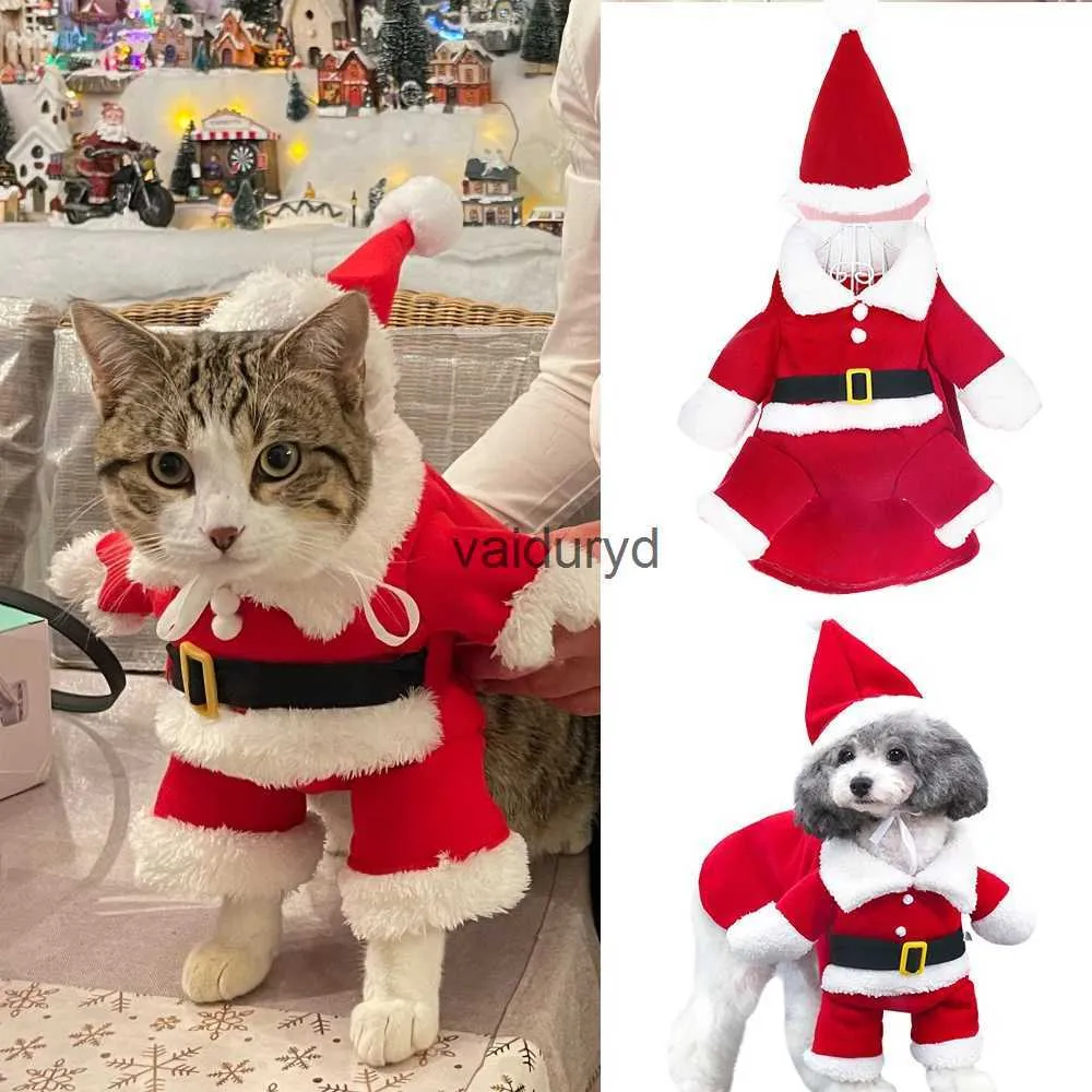 犬アパレルペット猫クリスマス服冬の温かい衣装面白いサンタクロースドレスアップethet