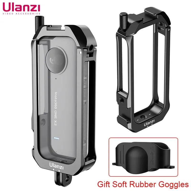 Zubehör Ulanzi Insta360 One X2 Protective Case Cage Action Camera Rig mit kaltem Schuhmontagenträger Kamera Cage für Insta360 Ein x2