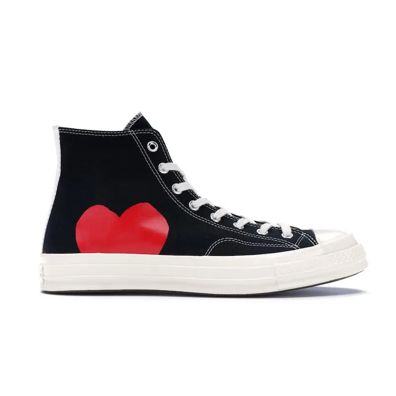 Klassisk 70 All Star Multi-Heart Canvas Shoes Designer Women Mens Chucks Taylors High Top Vintage Low Commes Des Garcons X 1970-talet Flat Trainers Sneakers 3