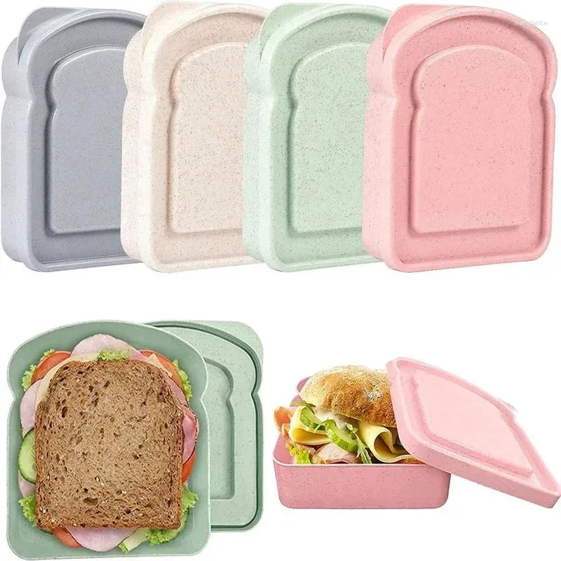 Serviesgoed Sandwichcontainers Lunchbox Toastopslag met deksel Draagbare koffer Herbruikbare magnetron