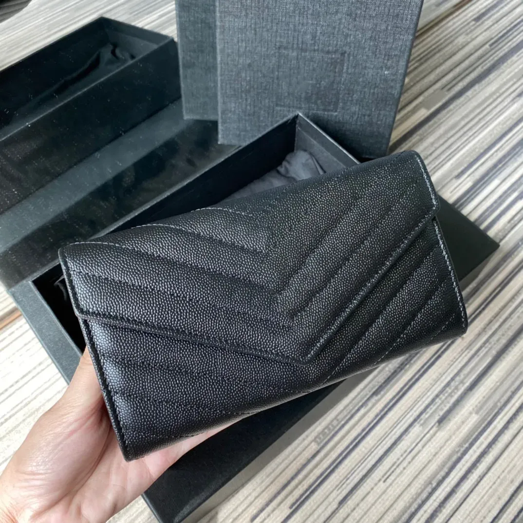 10Aス​​ーパーオリジナル品質の本物のレザーウォレットレディースルクスリデザイナーウォレットクラシックYキルティング財布ホルダーファッションクラッチバッグパスポートウォレット付き箱
