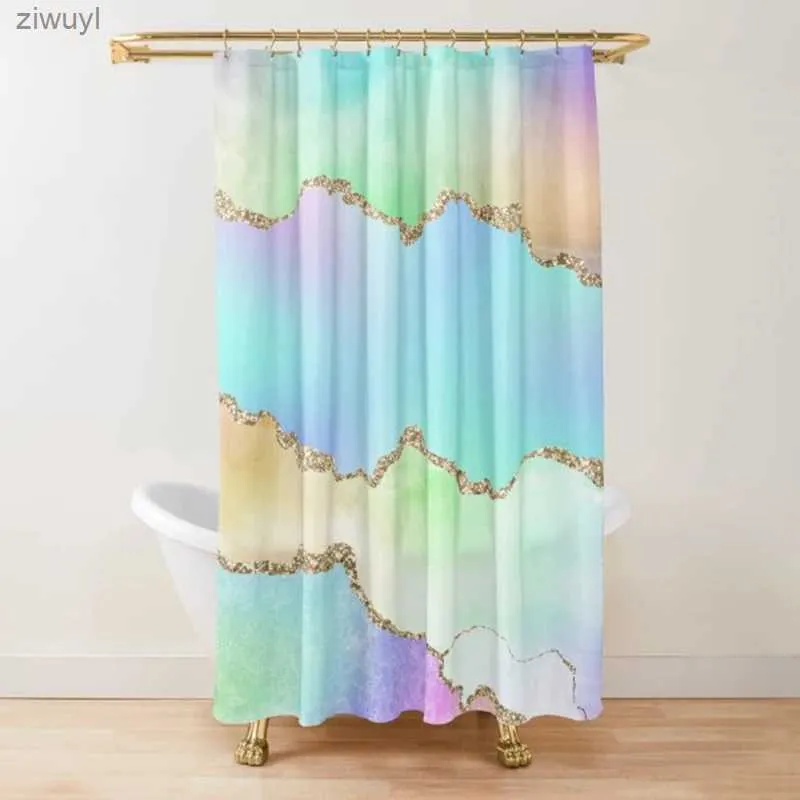 Rideaux de douche Rêves irisés Rideau de douche Ombre Abstrait Rideau de salle de bain Aquarelle Girly Boho Rideaux de douchePolyester