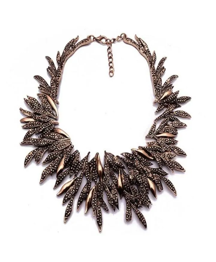 Nouveau Design Vintage déclaration Collier ras du cou pour les femmes mode grosse feuille alliage colliers Collier Femme Jewelry5530778