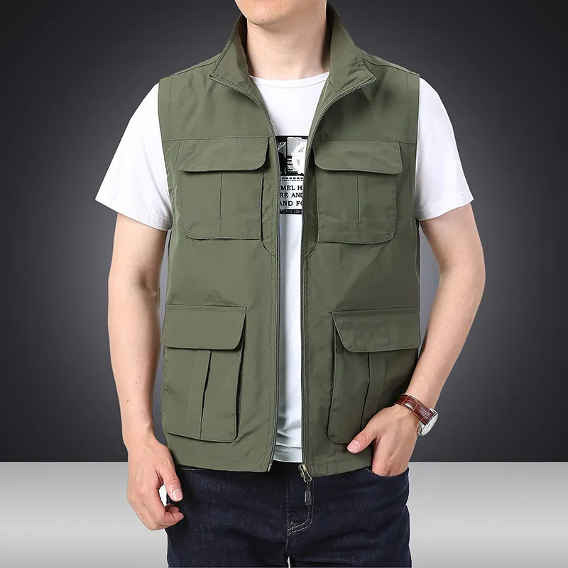 Men's Tactical Vest Lightweight Outdoor Multi-Pocket Vest, Quick Dry,  Spring/Autumn Fashion, Casual Work Fishing Vest, Urban Style
