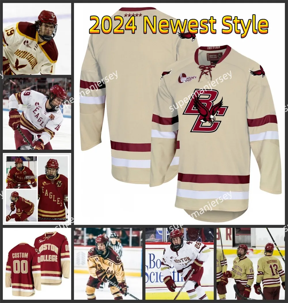 Boston College Eagles Hockey Jersey Mens, Youth, Custom Stitched