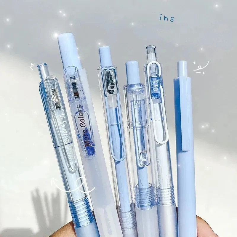 6 stylos Kawaii Gel stylo couleur surligneur ensemble écoliers stylos d'écriture Lot Ins coréen japonais papeterie approvisionnement 240111