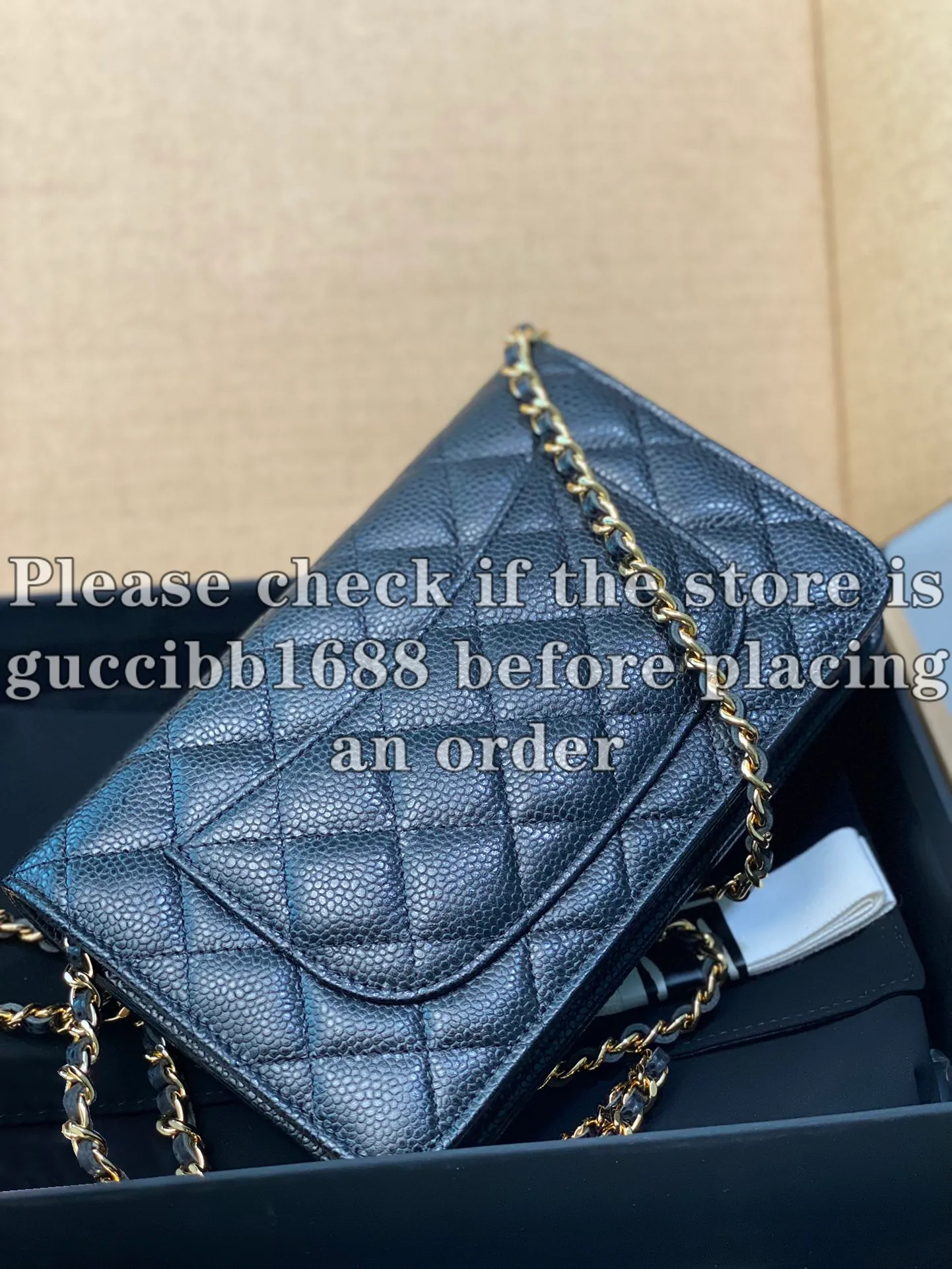 Black Caviar Lambskin Quilted Flap Wallet On Chain Mini Shoulder Bag Womens Luxury Genuine Leather Handbag 2024 From Guccibb1688 156.81 DHgate.Com
