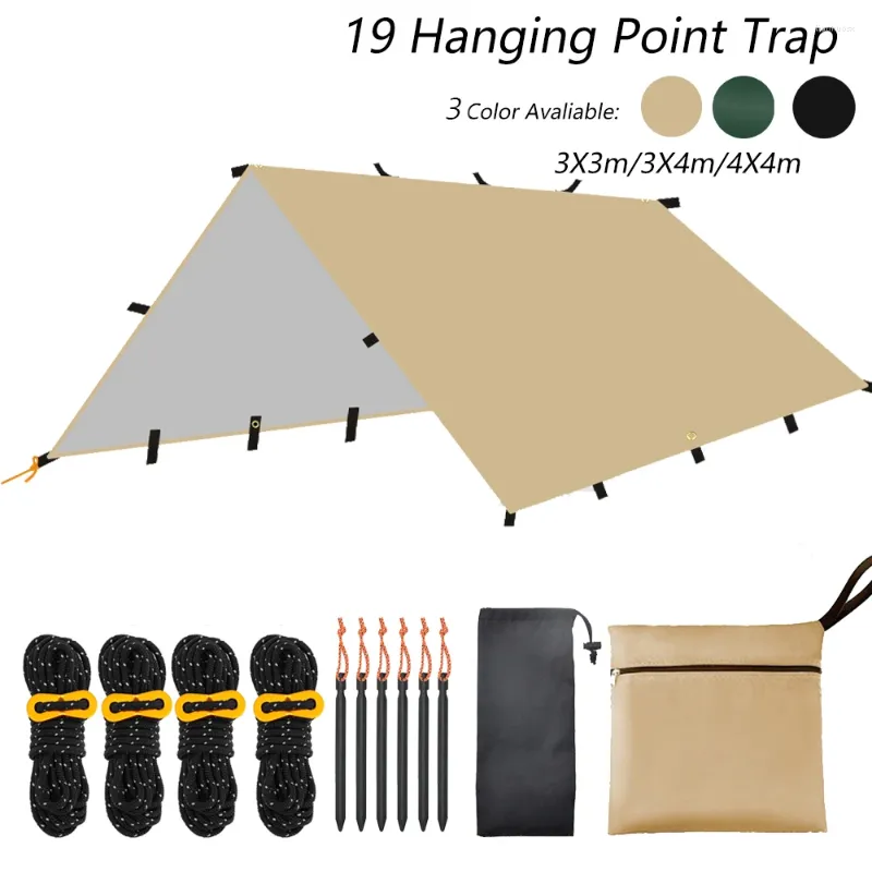 Tendas e abrigos acampando a tenda à prova d'água sobrevivência ao ar livre apenas toldo de suspensão de 19 pontos Suspensão Sun Shade Sun Shelter Canopy