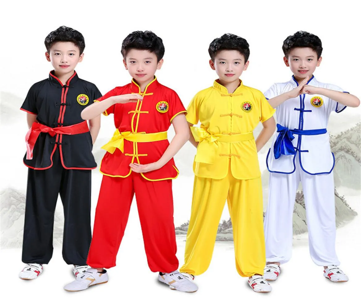 Crianças roupas tradicionais chinesas wushu para crianças uniforme de artes marciais kung fu terno meninas meninos palco desempenho traje conjunto ha8747894