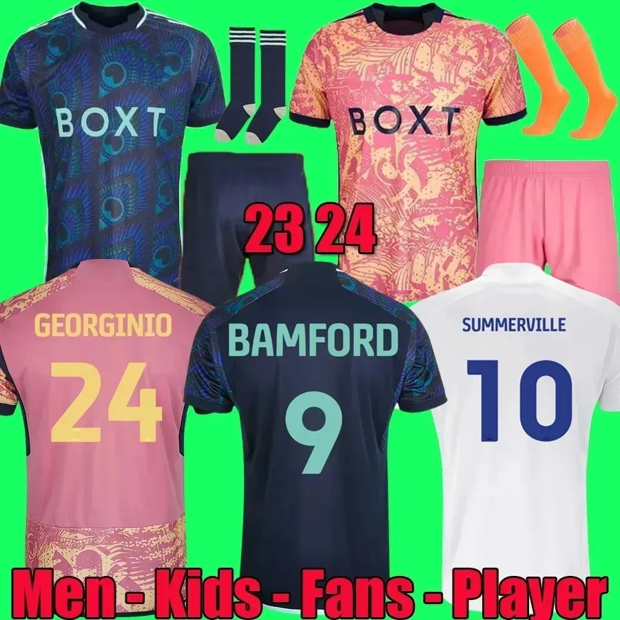 3XL 23-24 BAMFORD PIROE JAMES Maillots Leeds Unitedes Fußballtrikots 2023 2024 Dritter AMPADU Adams Aaronson GRAU HARRISON Fußballtrikot Herren Kinder Heim Auswärts Orange