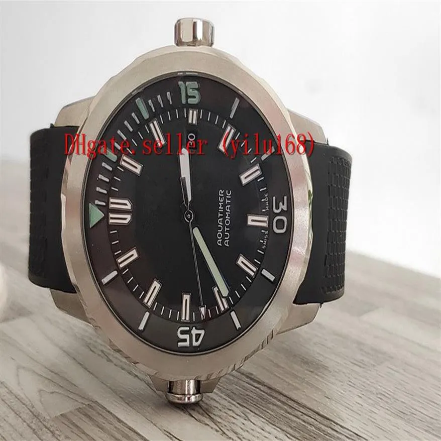 TOP Quality 42mm Date IW329001 ocean Black Dial Automatic Mens Watch 316L Steel Case Rubber Strap Sport Watches Sapphire Wristwatc261O